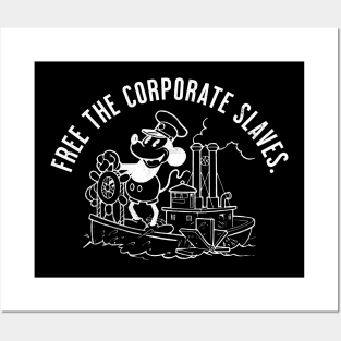 Steamboat Willie Free The Corporate Slaves Posters and Art